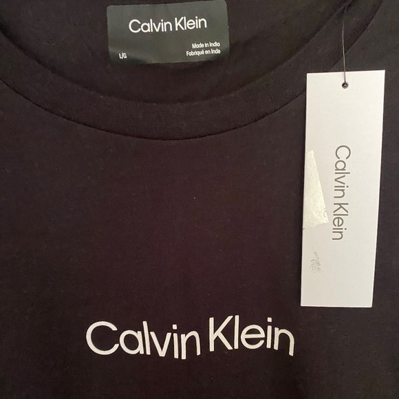 CALVIN KLEIN BLACK PREMIUM LOGO T SHIRT SZ L NWT - Picture 2 of 4